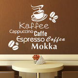 Delicious coffee cup vinyl quote removable wall Stickers
